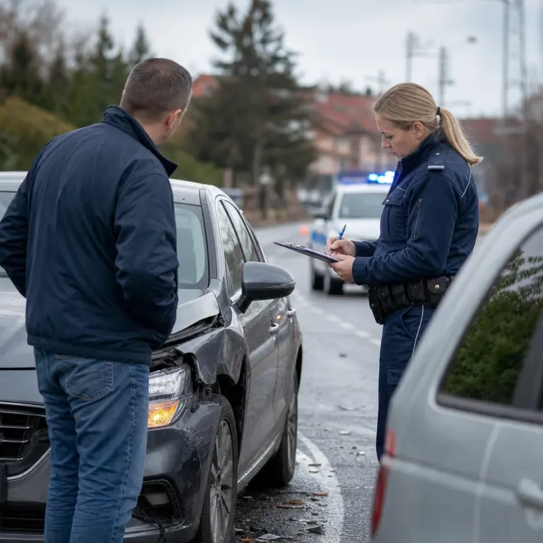 Kolizja samochodowa na drodze pod Warszawą z udziałem anonimowego aktora i interwencją policji