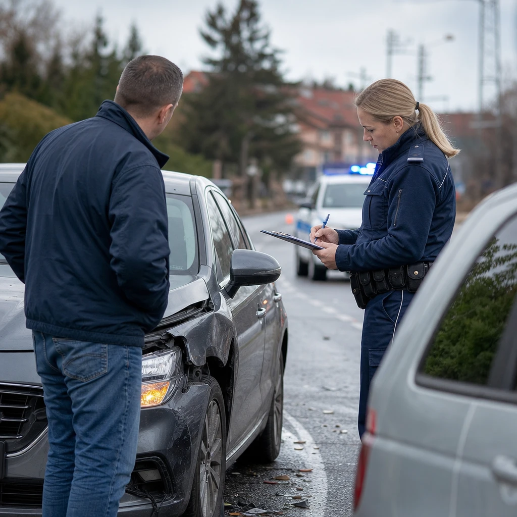 Kolizja samochodowa na drodze pod Warszawą z udziałem anonimowego aktora i interwencją policji