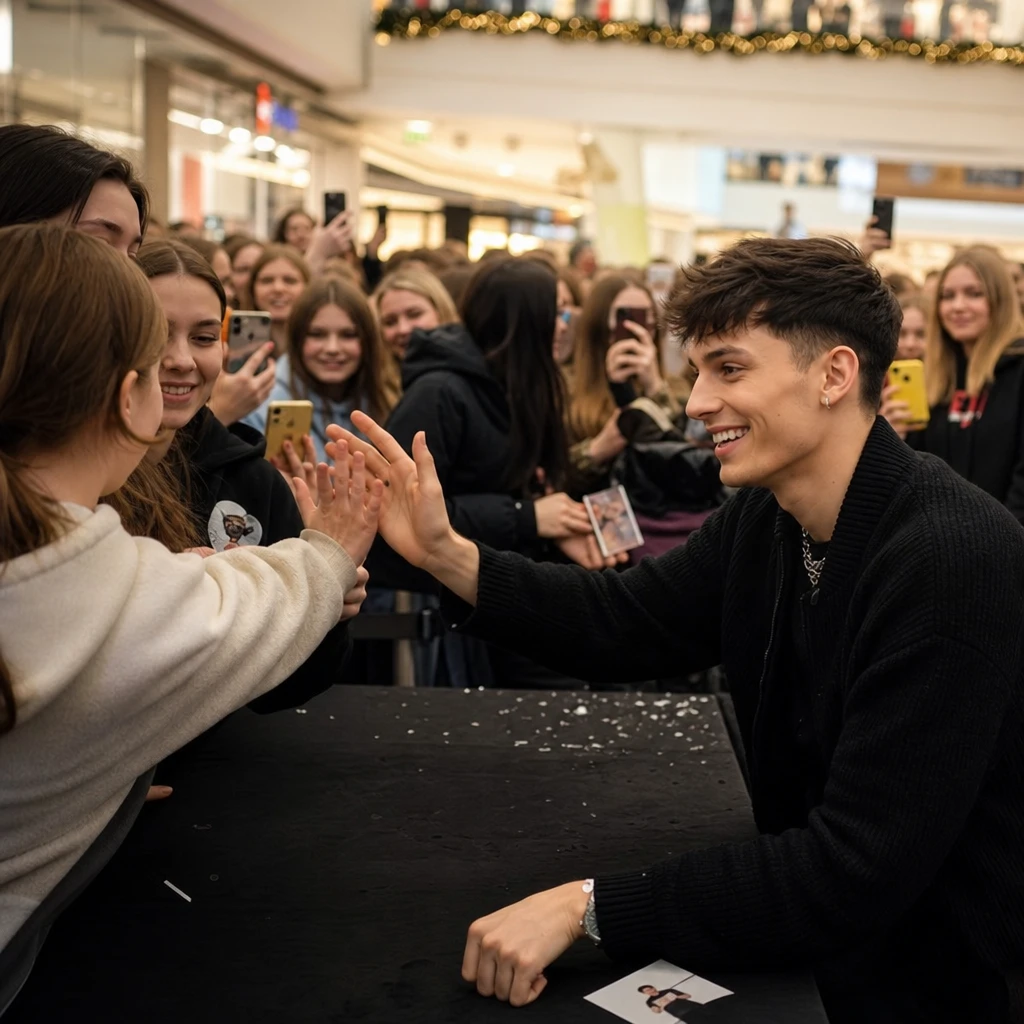 Autograf-session z okazji premiery albumu polskiego wokalisty w warszawskim centrum handlowym