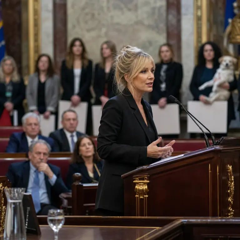Wystąpienie popularnej piosenkarki na kongresie poświęconym ochronie zwierząt w Senacie oraz zapowiedź udziału w proteście