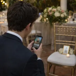 Anonimowy mężczyzna wspominający matkę w relacji na Instagramie po ślubie