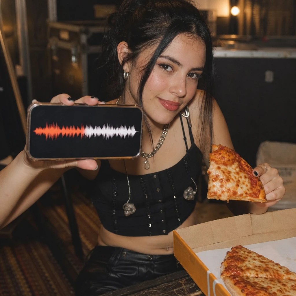 Zapowiedź premiery singla przez wykorzystanie nagrania z testem pizzy
