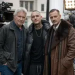 Amerykański aktor w średnim wieku na planie polskiego filmu kryminalnego z udziałem lokalnych artystów hip-hopowych