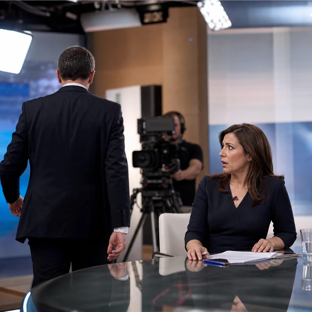 Napięta sytuacja w studiu telewizyjnym po sporze między gościem a prowadzącą programu politycznego