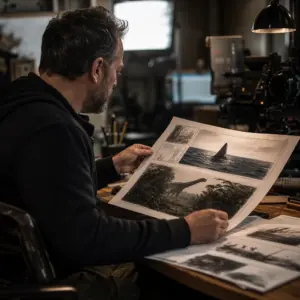 Anonimowy reżyser filmowy planujący nowe wersje klasycznych franczyz o rekinie i dinozaurach