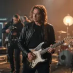 Fotorealistyczne ujęcie biograficznego filmu muzycznego o polskim gitarzyście rockowym