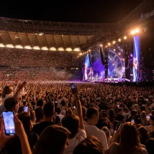 Jubileuszowy koncert muzyki tanecznej na PGE Narodowym z tłumem widzów i występami różnych artystów