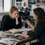 Fotorealistyczna scena symbolizująca ekranizację powieści i współpracę producentów filmowych