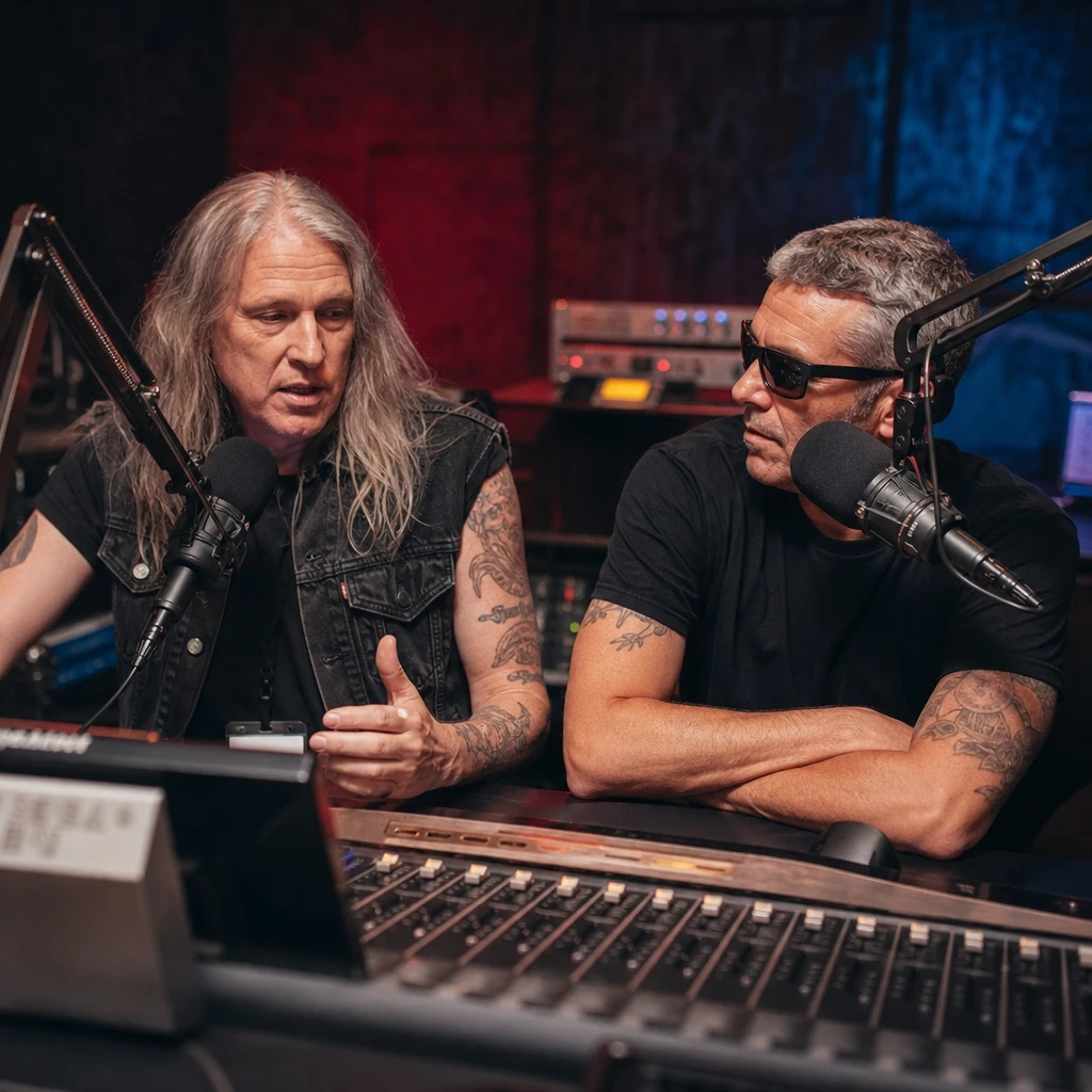 Dwóch anonimowych, doświadczonych muzyków thrashmetalowych nagrywających głosy do metalowej stacji radiowej w grze osadzonej w świecie otwartego miasta