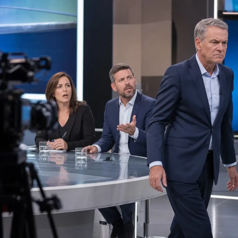 Konflikt podczas telewizyjnej debaty politycznej i opuszczenie studia przez jednego z uczestników