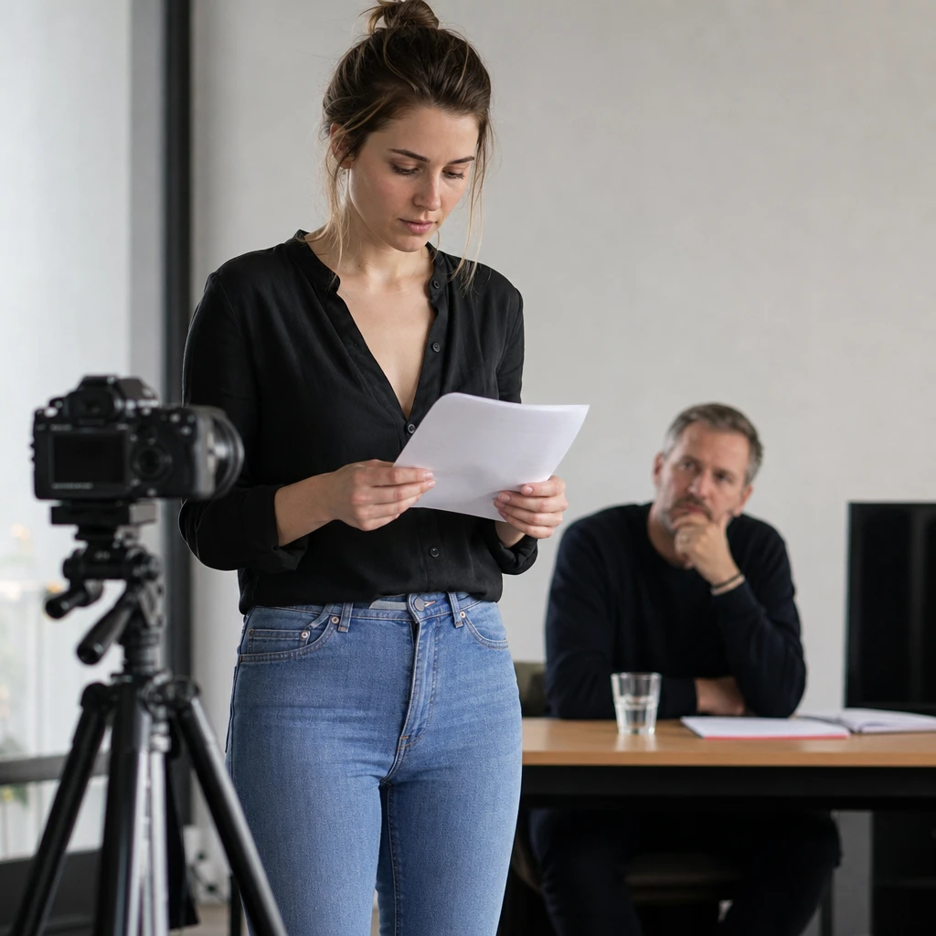 Anonimowa aktorka podczas castingu do amerykańskiego filmu